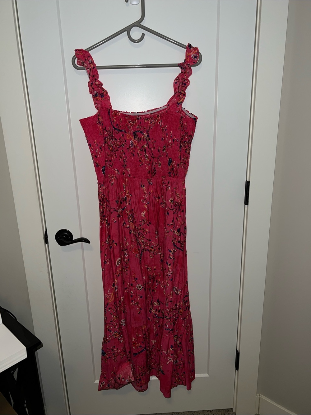 Pinup Fashion Womens Size 22 Pink Floral Smocked Maxi Dress - like new - Picture 2 of 5